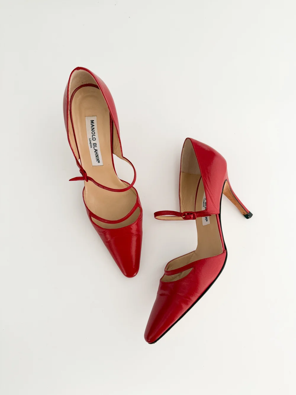 ラスト１【新品】MANOLO BLAHNIK スポーツサンダル ワイン 36 Manolo Blahnik London Vintage Red Leather Heels (US 8 / IT